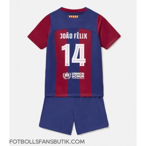 Barcelona Joao Felix #14 Replika Hemmatröja Barn 2023-24 Kortärmad (+ Korta byxor)